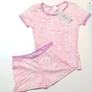 Esme Girls Pink & White Zebra Pajamas Short Set New With Tags